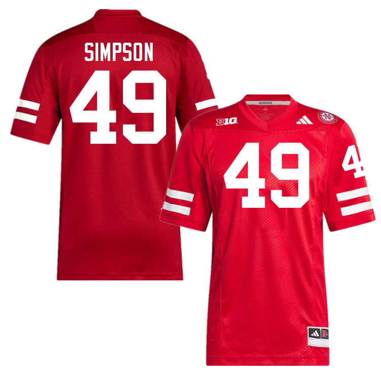 Nebraska Cornhuskers #49 Malcolm Simpson College Football Jerseys Stitched-Scarlet Nebraska Cornhuskers #49 Malcolm Simpson College Football Jerseys Stitched-Scarlet
